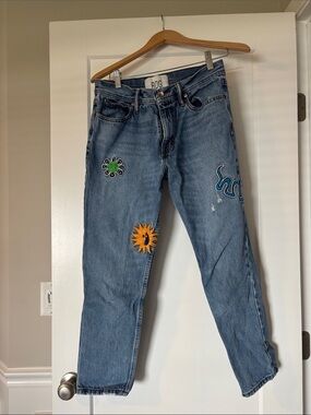 RDG Embroidered Patch Blue Denim Jeans